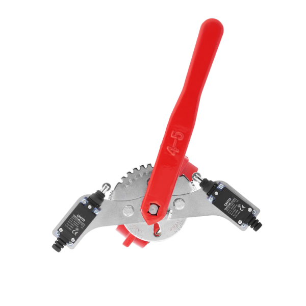 Затвор дисковый MECH XD71X4 с рукояткой и двумя датчиками PN16, цвет: красный (Ду125мм PN16) — изображение 3